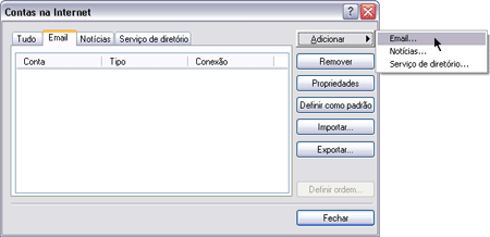 Como configurar o Outlook Express - Contas na Internet